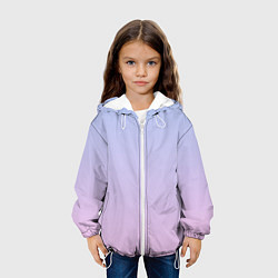 Куртка с капюшоном детская Градиент лавандовый, цвет: 3D-белый — фото 2