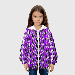 Куртка с капюшоном детская Фиолетовая техно броня, цвет: 3D-белый — фото 2