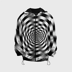 Куртка с капюшоном детская Оптическая иллюзия спиральное заклинание, цвет: 3D-черный