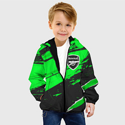 Куртка с капюшоном детская Arsenal sport green, цвет: 3D-черный — фото 2