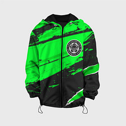 Куртка с капюшоном детская Leicester City sport green, цвет: 3D-черный