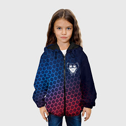 Куртка с капюшоном детская Poppy Playtime неоновые соты, цвет: 3D-черный — фото 2