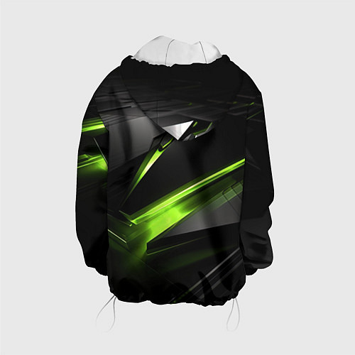 Детская куртка Зеленая абстрактная конструкция в стиле nvidia / 3D-Белый – фото 2