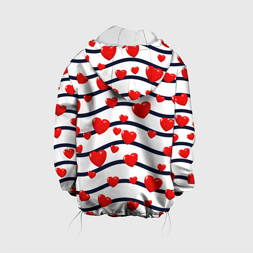Детская куртка Сердца на линиях / 3D-Белый – фото 2