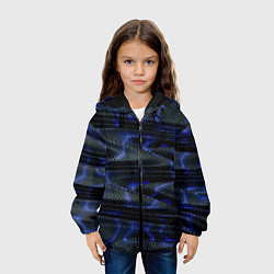 Куртка с капюшоном детская Темно синие карбоновые волны, цвет: 3D-черный — фото 2