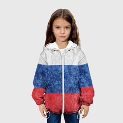 Куртка с капюшоном детская Флаг России разноцветный, цвет: 3D-белый — фото 2