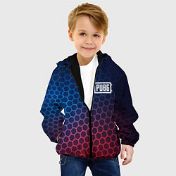 Куртка с капюшоном детская PUBG неоновые соты, цвет: 3D-черный — фото 2