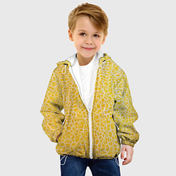 Куртка с капюшоном детская Дыня текстура, цвет: 3D-белый — фото 2