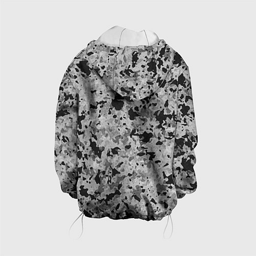 Детская куртка Чёрно-серый абстракция пятна / 3D-Белый – фото 2