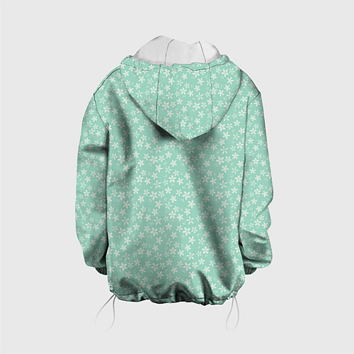Детская куртка Бледный зелёный в цветочек / 3D-Белый – фото 2