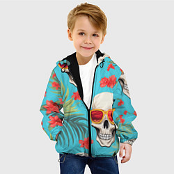 Куртка с капюшоном детская Черепа в отпуске, цвет: 3D-черный — фото 2