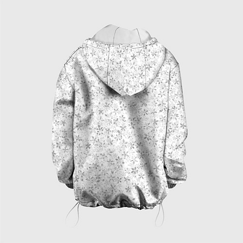 Детская куртка Серо-белый цветочный паттерн / 3D-Белый – фото 2