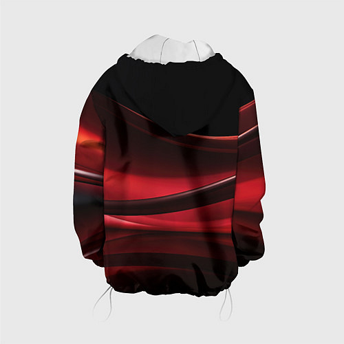 Детская куртка Темная красная абстракция на черном фоне / 3D-Белый – фото 2