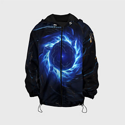 Куртка с капюшоном детская Синяя магическая абстракция, цвет: 3D-черный