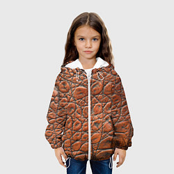 Куртка с капюшоном детская Змеиная шкура текстура, цвет: 3D-белый — фото 2
