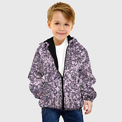 Куртка с капюшоном детская Сине-розовый текстура камень, цвет: 3D-черный — фото 2