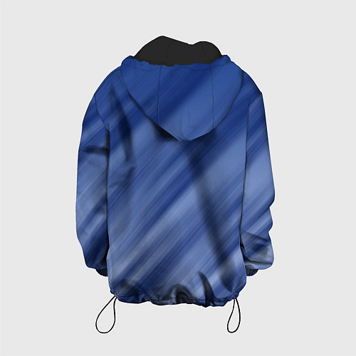 Детская куртка Белые полосы на синем фоне / 3D-Черный – фото 2