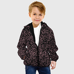 Куртка с капюшоном детская Чёрный с мелкими розовыми брызгами, цвет: 3D-черный — фото 2