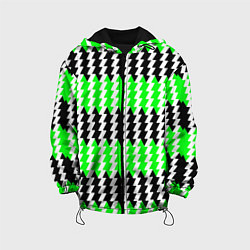 Детская куртка Вертикальные чёрно-зелёные полосы