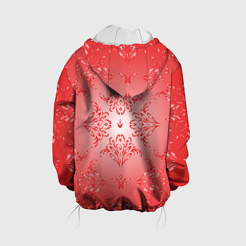 Детская куртка Красный симметричный узор / 3D-Белый – фото 2
