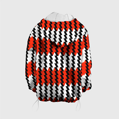Детская куртка Вертикальные красно-белые полосы / 3D-Белый – фото 2