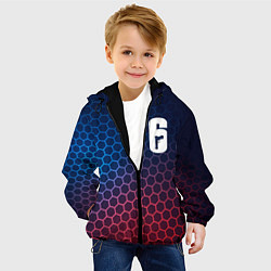 Куртка с капюшоном детская Rainbow Six неоновые соты, цвет: 3D-черный — фото 2