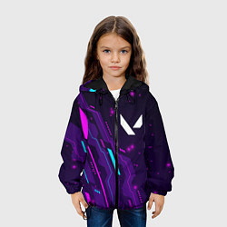 Куртка с капюшоном детская Valorant neon gaming, цвет: 3D-черный — фото 2
