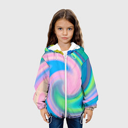 Куртка с капюшоном детская Абстрактный разноцветный круговорот, цвет: 3D-белый — фото 2