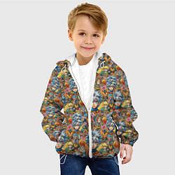 Куртка с капюшоном детская Аниме паттерн, цвет: 3D-белый — фото 2