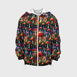 Детская куртка Красные мухоморы в лесу паттерн