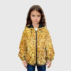 Куртка с капюшоном детская Золотая мелкая мозаика, цвет: 3D-черный — фото 2