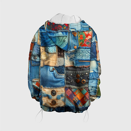 Детская куртка Vanguard denim patchwork - ai art / 3D-Белый – фото 2