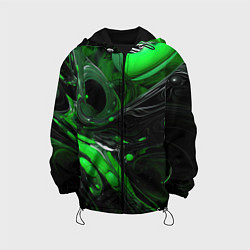 Детская куртка Green dark abstract geometry style
