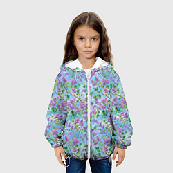 Куртка с капюшоном детская Фиолетовая сирень, цвет: 3D-белый — фото 2