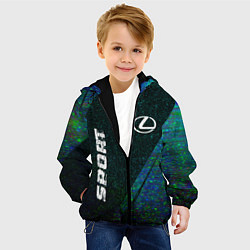 Куртка с капюшоном детская Lexus sport glitch blue, цвет: 3D-черный — фото 2