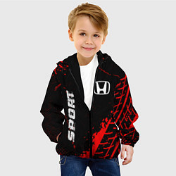Куртка с капюшоном детская Honda red sport tires, цвет: 3D-черный — фото 2
