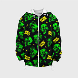 Куртка с капюшоном детская Game over press start, цвет: 3D-белый