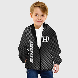 Куртка с капюшоном детская Honda sport carbon, цвет: 3D-черный — фото 2
