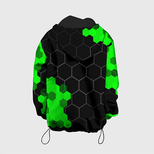 Детская куртка Tesla green sport hexagon / 3D-Черный – фото 2