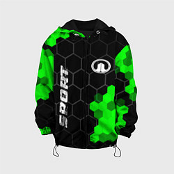 Куртка с капюшоном детская Great Wall green sport hexagon, цвет: 3D-черный