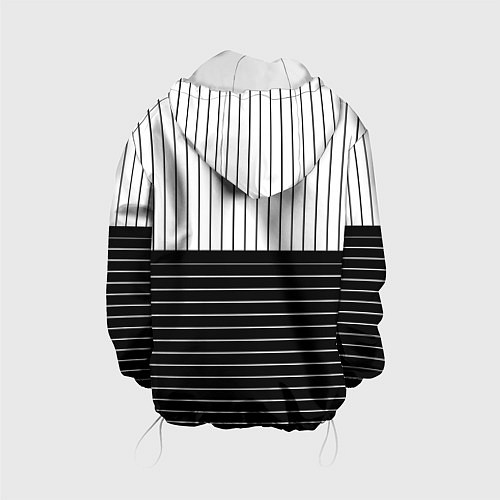 Детская куртка Полосатый чёрно-белый / 3D-Белый – фото 2