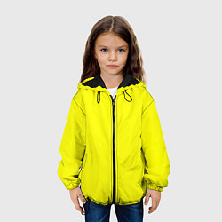 Куртка с капюшоном детская Яркий желтый, цвет: 3D-черный — фото 2