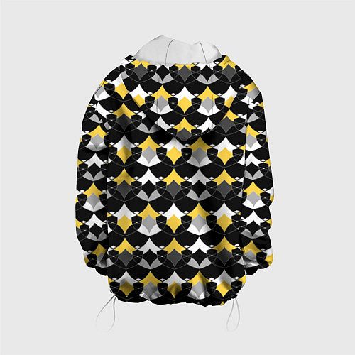 Детская куртка Желто черный с белым геометрический узор / 3D-Белый – фото 2