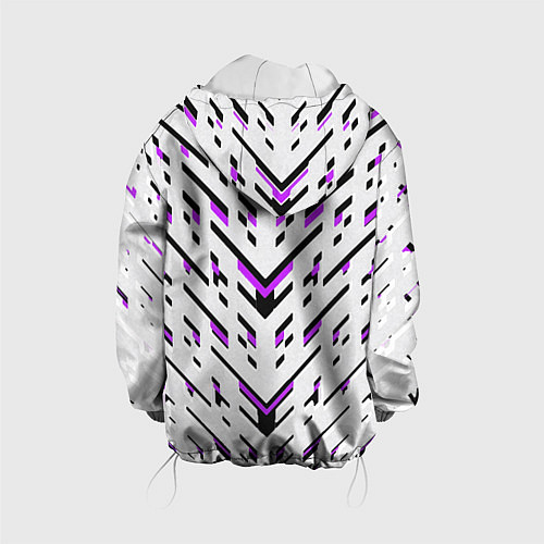 Детская куртка Black and purple stripes on a white background / 3D-Белый – фото 2