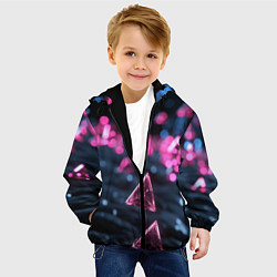 Куртка с капюшоном детская Абстрактный космос фантастика, цвет: 3D-черный — фото 2