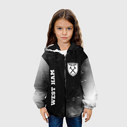 Куртка с капюшоном детская West Ham sport на темном фоне вертикально, цвет: 3D-черный — фото 2