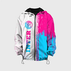 Куртка с капюшоном детская Inter neon gradient style по-вертикали, цвет: 3D-черный