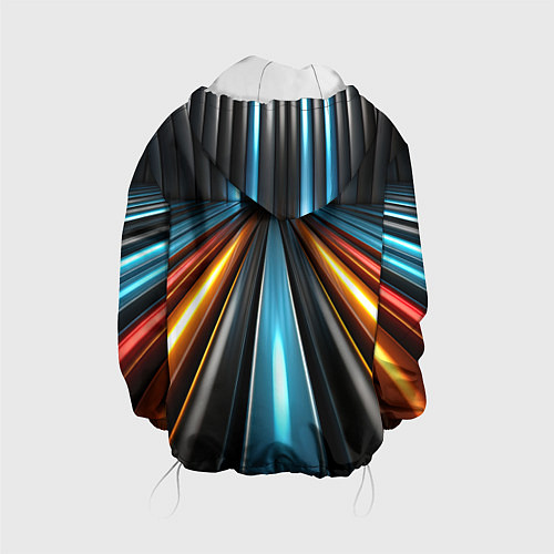 Детская куртка Неоновый путь из труб / 3D-Белый – фото 2