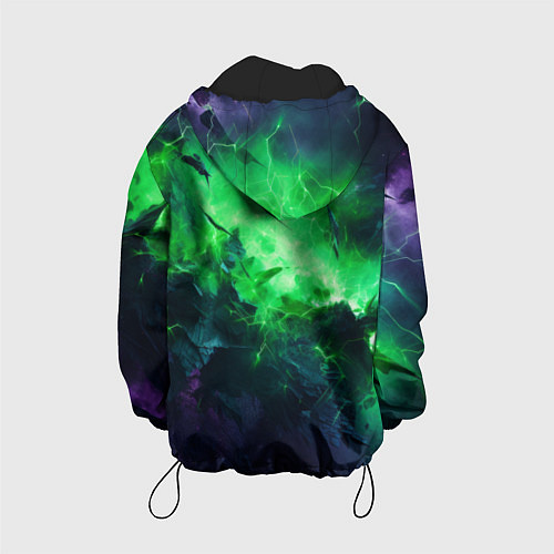 Детская куртка Круглый зеленый мистический фон / 3D-Черный – фото 2