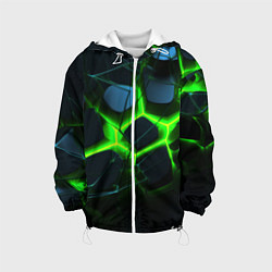 Детская куртка Зеленый неон и разлом плит